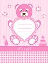 Baby girl invitation card Royalty Free Stock Photo