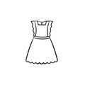 Baby girl little dress hand drawn outline doodle icon.