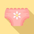 Baby girl nappy icon, flat style