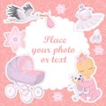 Baby girl photo album cover Royalty Free Stock Photo