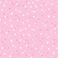 Baby girl pink confetti dots seamless pattern