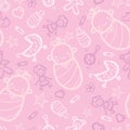 Baby girl pink seamless pattern background