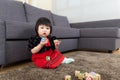 Baby girl play toy block Royalty Free Stock Photo