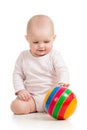 Baby girl playing ball Royalty Free Stock Photo