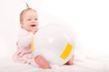 Baby girl playing with ball Royalty Free Stock Photo