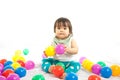 Baby girl is playing ball Royalty Free Stock Photo