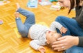 Baby. Girl. Playing. Happy. Mother. Joy Royalty Free Stock Photo