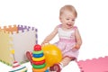 Baby girl playing toys Royalty Free Stock Photo