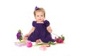 Baby girl purple dress with flowers