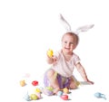 Baby girl in a rabbit hat Royalty Free Stock Photo