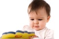 Baby girl reading a book Royalty Free Stock Photo