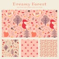 Baby girl seamless patterns. Vector collection. Royalty Free Stock Photo