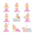 Baby girl set. Royalty Free Stock Photo