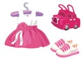 Baby Girl Set - for design and scrapbook Royalty Free Stock Photo