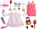 Baby girl set Royalty Free Stock Photo