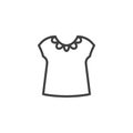 Baby girl shirt line icon