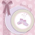 Baby girl shower announcement card Royalty Free Stock Photo