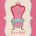 Baby Girl Shower and Arrival Card