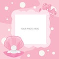 Baby girl Shower greeting card. Arrival card with place for your text