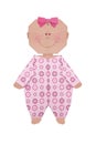 Baby girl in sleepsuit origami Royalty Free Stock Photo