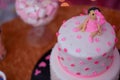 Baby girl 1st birthday cake design Royalty Free Stock Photo