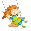 Baby Girl Swinging Royalty Free Stock Photo