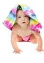 Baby girl under cloth diaper Royalty Free Stock Photo
