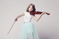 Baby girl with violin Royalty Free Stock Photo