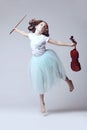 Baby girl with violin Royalty Free Stock Photo