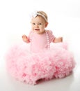 Baby girl wearing pettiskirt tutu and pearls Royalty Free Stock Photo