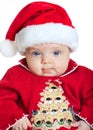 Baby girl wearing a Santa Claus hat Royalty Free Stock Photo