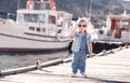 Baby girl wearing summer clothes Royalty Free Stock Photo