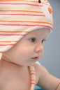 Baby girl in winter cap
