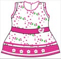 baby girls frocks flower print vector & art Royalty Free Stock Photo