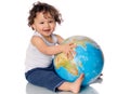 Baby with globe. Royalty Free Stock Photo