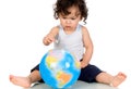 Baby with globe. Royalty Free Stock Photo