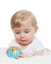 Baby with globe.