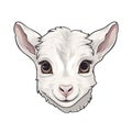 Baby Goat Face Sticker On Isolated Tansparent Background, Png, Logo. Generative AI Royalty Free Stock Photo
