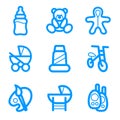 Baby goods icon set. Vector isolated icons for the baby store.