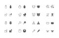 Baby goods outline and filled icon set