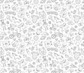 Baby goods store seamless background pattern Newborn products and toys Royalty Free Stock Photo