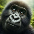 Baby gorilla peers into viewpoint, in unique portrait