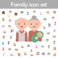 Baby, grandparents cartoon icon. Family icons universal set for web and mobile Royalty Free Stock Photo