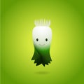 Baby Green Leek Cartoon Character. Vector illustration.