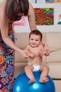 Baby gymnastic and fun Royalty Free Stock Photo