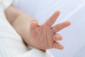 Baby hand closeup with white background Royalty Free Stock Photo