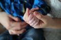 Baby hand holding mother Royalty Free Stock Photo