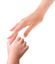 Baby hand holding mother finger Royalty Free Stock Photo