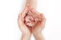 Baby hand in mother's palm Royalty Free Stock Photo