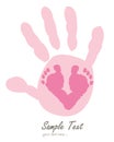 Baby hand prints and foot prints vector Royalty Free Stock Photo